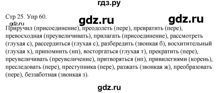 ГДЗ по русскому языку 6 класс  Разумовская   упражнение - 60, Решебник №1 к учебнику 2022