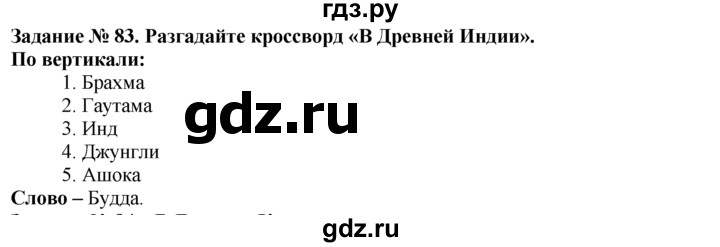 ГДЗ по истории 5 класс  Годер рабочая тетрадь (Вигасин)  часть 1 / задание - 83, Решебник №1 к тетради 2016