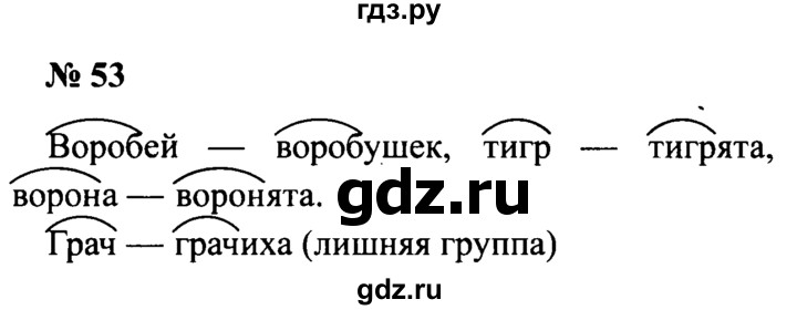 ГДЗ по русскому языку 2 класс  Канакина рабочая тетрадь  часть 1. упражнение - 53, Решебник №3 к тетради 2015