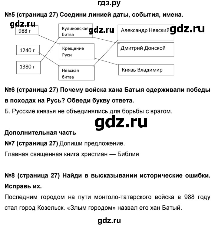 ГДЗ по окружающему миру 4 класс  Потапов проверочные и диагностические работы (Ивченкова)  страница - 27, Решебник №1